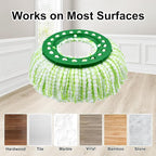 Tornado Spin Mop Head Compatible with Libman 𝐓𝐨𝐫𝐧𝐚𝐝𝐨 Spin Mop System, Machine Washable & Reusable for Libman Mop Head Replacement Refill for Libman Tornado Mop Head (4 Pack Green & White)