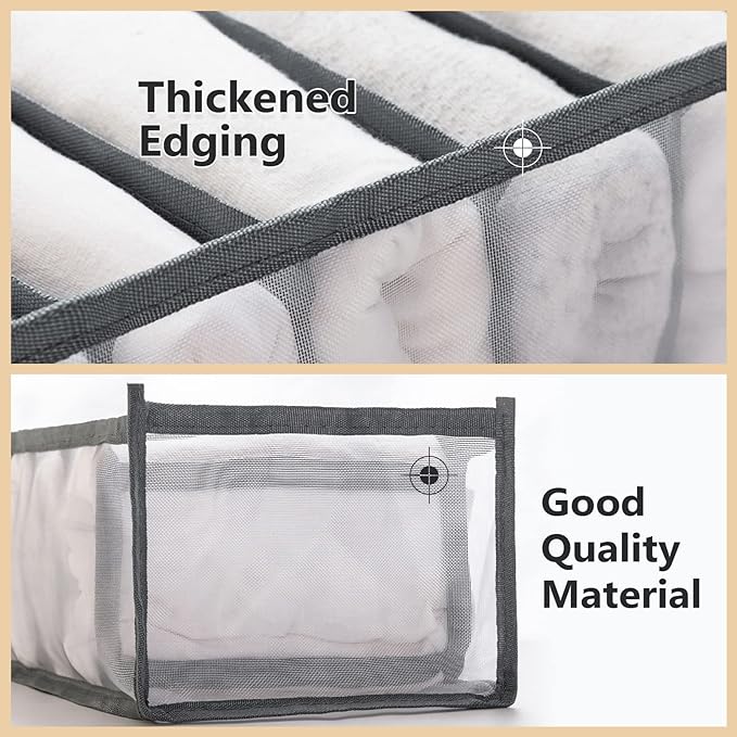 TIGARI Wardrobe Clothes Underwear Organizer Bra Organiser, Baby Clothes Organizer, Underwear Drawer Organizer for Bedroom Dorm Room
