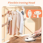 Handheld Steamer for Clothes, 1500W Garment Steamer Steam Iron with Large Soleplate, 390ml Detachable Water Tank, 2 Steam Levels/Pulse Steam/Dry Iron, 20s Heat Up, for Apartment/Hotel/Home