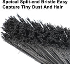 Heavy Duty Broom, Brooms for Sweeeping Indoor, Angle Broom with Long Pole, Outdoor Broom for Courtyard Garages Slidewalk, Indoor Broom for Kitchen Lobby Canteen Black