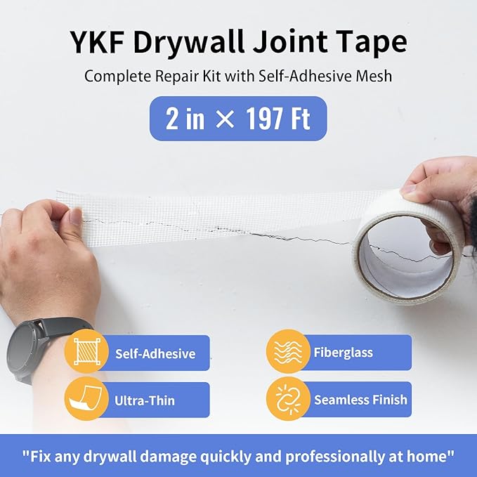 Drywall Repair Kit - 18 OZ Spackle Wall Repair with Self Adhesive Mesh & Scraper for Holes, Cracks - Quick and Easy Wall Surface Fix Solution