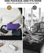 Travel Laundry Bag, Pump Free Vacuum Storage Bag Reusable Compression Dirty Clothes Travel Bag Waterproof Wet Dry Bags Large Capacity Space Saver Bags Camp Clothes Organizer (1 Pcs)(Purple, M)