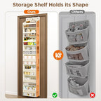 Over The Door Organizer, 8 Shelf Door Hanging Organizers with 8 Large Capacity Pockets, Back of Door Organizer Storage Hanging Shelves for Closet Bathroom Bedroom Nursery