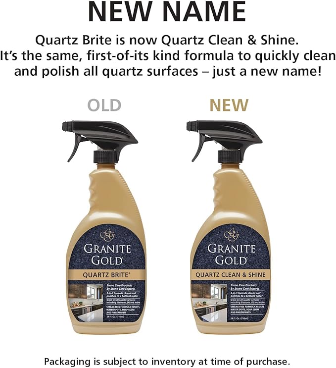Granite Gold Quartz Clean & Shine Streak-Free Cleaner Deeps Cleans and Polishes All Quartz Surfaces Including Silestone, LG, and More, 24 Fl Oz (Pack of 1)