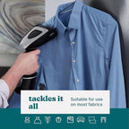 Homedics PerfectSteam Handheld Garment Steamer for Clothes, Sheets and Curtains - 1550 Watts Portable Garment Steamer, Fast Heat, Turbo Power, 15-Minute Continuous Steam, Built-In Crease Attachment