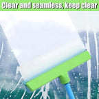 Recyclable Silicone Window Squeegee Kit - 3-in-1 Window Washer,Squeegee and 3 Microfiber Cloths, Ergonomic Handle & Streak-Free Blade for Windows, Mirrors, Shower Doors, Glass (Green)