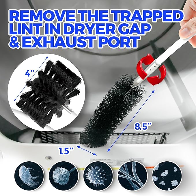 Holikme 50 Feet Dryer Vent Cleaner Kit Lint Remover Flexible Dryer Vent Cleaning Brush Extends Up to 50 Feet