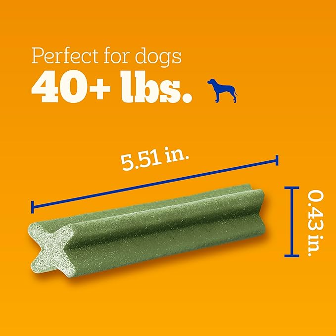 Pedigree Dentastix Large Breed Dog Treats, Fresh Flavor, 1.46 lb. Bag (28 Treats)