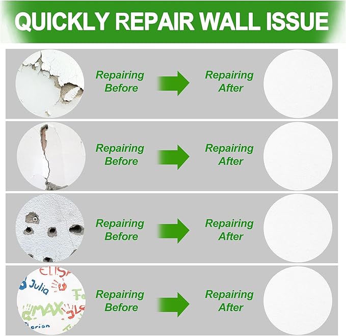 Drywall Repair Kit, 2 Spackle Wall Repair Patch Kit, Wall Mending Agent, Quick and Easy Repair of Holes, Dents and Graffiti
