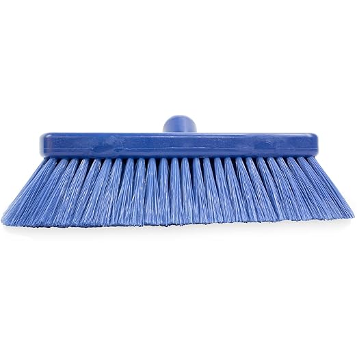 SPARTA 41278EC14 Flo-Thru Plastic Wall Scrub Brush, Equipment Brush With Soft Nylex Bristles For Industrial Kitchens, Hospitals, Commercial Cleaning, 4 Inches, Blue