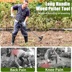 Weed Puller Tool, 78" Manual Weeder Remover Tool, 2 in 1 Stand Up Rake for Garden