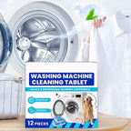 Eco-Friendly Washing Machine Cleaner, 12 Pack Washing Machine Deep Cleaner Tablets, Remove Stubborn Pet Hair, Septic Safe, Compatible with HE, Top & Front Load Washers (2PCS)