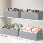 Storage Bins Cube Storage Organizer - 8 Pack Fabric Trapezoid Storage Cubes for Bins and Baskets for Shelves Collapsible Non-Separating Trapezoidal Flared Cube Organizer, Light Gray