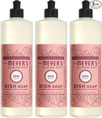 MRS. MEYER'S CLEAN DAY Liquid Dish Soap, Biodegradable Formula, Limited Edition Rose, 16 fl. oz - Pack of 3
