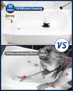 Electric Spin Scrubber, 9 in 1 Cordless Cleaning Brush with Type C USB Port, Charger, 3 Adjustable Speed, LED Display, Electric Scrubber for Cleaning Bathroom Tub Tile Floor (Fixed Head)