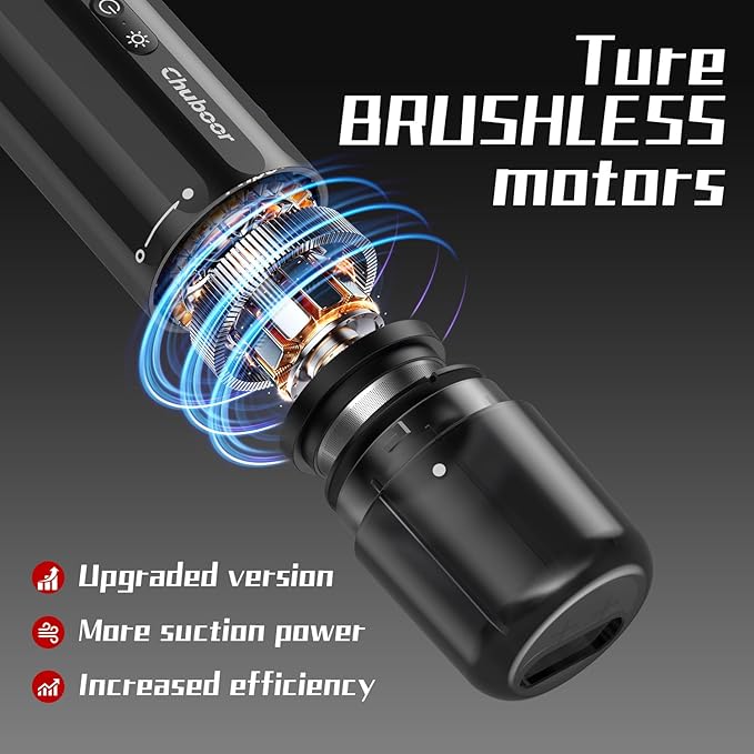 Chuboor 13000PA Powerful Car Vacuum Cleaner High Power Cordless Rechargeable, Handheld Vacuum, Portable Mini Vacuum with LED SOS Light, Small Hand Held Vacuuming Cordless(P16-Black)