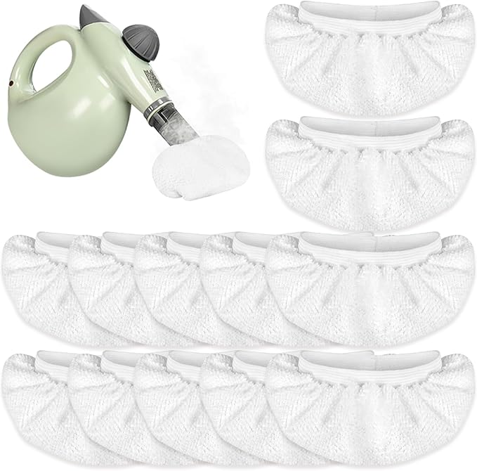 12 Pack Microfiber Cloth for Handheld Steam Shot, Steam Cleaner Accessories, Reusable Washable Steam Mop Pads Compatible with Bissell Steam Shot, Wagner, McCulloch
