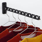 ACNISM Wall Mounted Clothes Rack, Laundry Room Hanging Rack, Retractable & Foldable Drying Rack with 180° Rotation, Space-Saver for Laundry Room & Bedroom, Bathroom Closet Storage, 2-Pack, Black