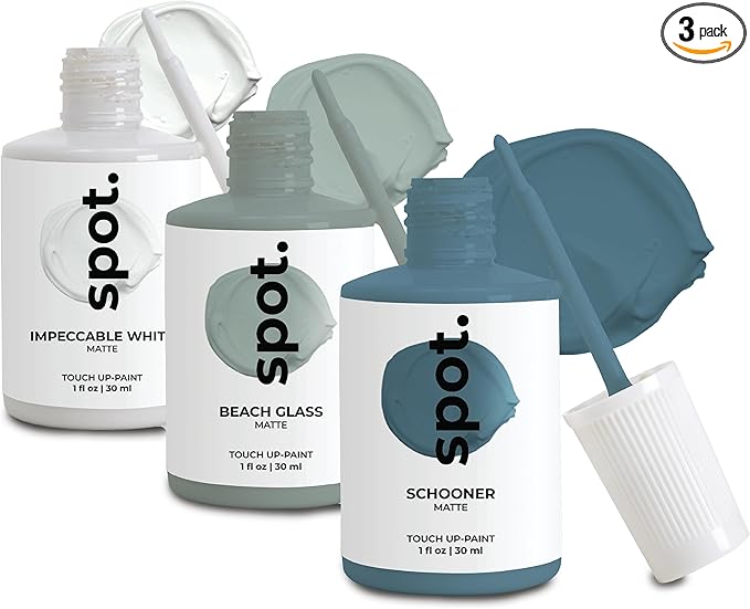 spot. Touch-Up Paint | Matte Finish for Cabinets, Walls, Doors & Furniture | Multi-Tone Blue Repair Kit | Quick-Dry, Self-Priming, Low-Odor, Eco-Friendly | No-Sanding or Primer Needed | 3 Pack