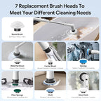 Electric Spin Scrubber,2026 New Cordless Cleaning Brush,Shower Cleaning Brush with 7 Replaceable Brush Heads, Power Scrubber 3 Adjustable Speeds,Detachable Long Handle & IPX7 Waterproof