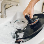 Skyflame Cast Iron Scrubber with Handle, Stainless Steel Chainmail Cleaner for Pans and Skillets - Cast Iron Cookware, Ovens and Grills Cleaning Accessory