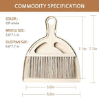 Mini Broom and Small Dustpan Brush - Hand Broom and Dustpan Set, Mini Dust pan and Brush Set, Small Dust pan for Cat Litter, Kitchen, Tables, Countertops, Cars, etc.