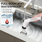 Electric Spin Scrubber, Shower Cleaning Brush with 8 Replaceable Brush Heads, IPX7 Waterproof & 50KGF High-Torque Motor, Adjustable Long Handle, for Bathroom, Kitchen, Tile & Floor Cleaning