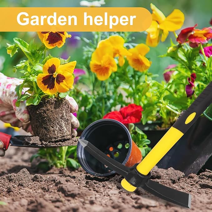 3 Packs 15 Inch Garden Pick Axes with Fiberglass Handle，Hand Pickaxe, Cast Steel of Pick Axes Head for Gardening, Camping, Prospecting, and Outdoor Activities