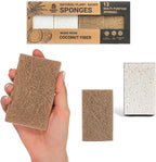 Biodegradable Natural Kitchen Sponge - Compostable Cellulose and Coconut Scrubber Sponge - Pack of 12 Eco Friendly Sponges for Dishes