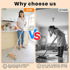 Multifunction Magic Rubber Air Broom, Replaceable Silicone Floor Squeegee, Sweeper and Scrape 2 in 1 Household Cleaning Squeegee Broom for Floor, Bathroom, Kitchens, Tile, Glass (Orange)