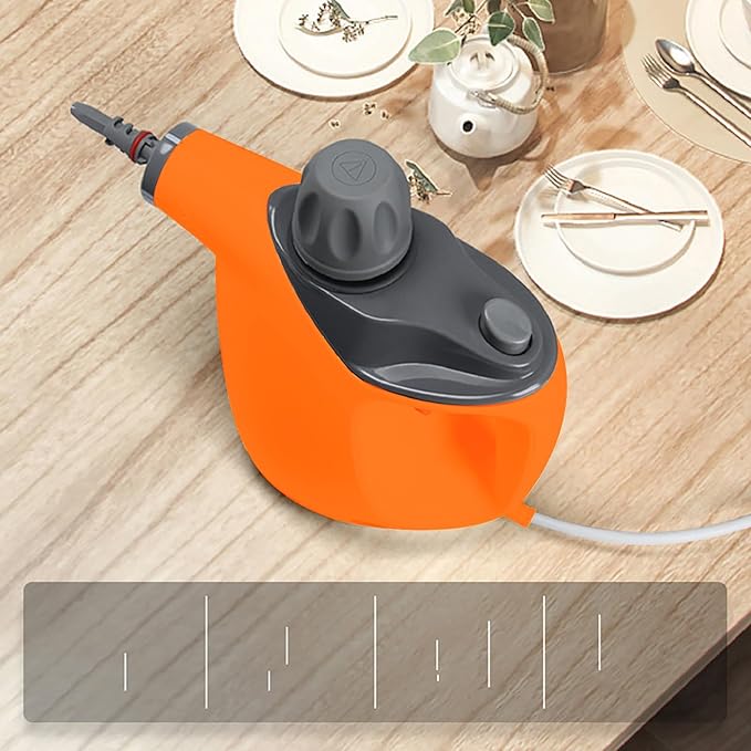 Handheld Steam Cleaner, Steam Cleaner with 16 PCS Accessory & Safety Lock, 500ML Large Natural Surface Steam for Cleaning, Multipurpose Steam Cleaner for Home, Car, Bathroom, Grease(Sun orange)
