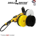 7 Inch Variety Cleaning Kit for Variable Speed Polisher – Big Cleaning Brushes for Polishing Machines/Auto Buffers – Tile Cleaner – Carpet Cleaner – Concrete Cleaner – Boat