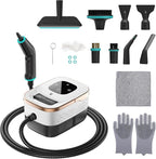 Handheld Steam Cleaner, 2500W High Pressure Steam Machine, 15s Heat-Up, 44 oz Water Tank, 6-Levels Adjustable, Portable Cleaning Steamer for Home & Kitchen, Car, Bed Bugs, Furniture ﻿ (White-G)