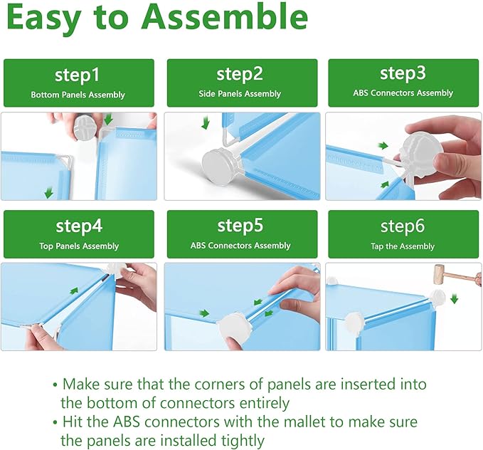 C&AHOME Cube Storage Organizer, 6-Cube Shelves Units, Closet Cabinet, DIY Plastic Modular Book Shelf, Ideal for Bedroom, Living Room, Office, 36.6" L x 12.4" W x 36.6" H Blue UPCS06L