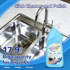 Snowlily Stainless Steel Sink Cleaner & Polish Cream – Removes Stubborn Dirt, Grease & Stains, Restores Brilliant Shine, 22 Fl Oz