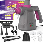 Pressurized Handheld Steam Cleaner, Portable Multi-Surface Cleaner for Home, Multipurpose Steam Cleaner for Tile, Grout, Windows, Bathroom, with 12pcs Accessories (Grey)