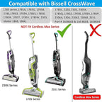 for Bissell CrossWave Vacuum Cleaner Replacement Parts 4 Pack 1868 Bissell CrossWave Multi-Surface Brush Rolls Tangle-Free+ 4 Pack 1866 Replacement Vacuum Filters Compare Part 1608683 1608684