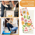 6 - Pack Swedish Kitchen Dish Cloths - Reusable Paper Towels for Counters & Dishes - Eco Friendly Cellulose Sponge Cloth - Assorted (Broken Flowers)