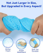Temede Car Wash Sponge, Large All Purpose Sponges for Cleaning, 2.4in Thick Foam Scrubber Kit, Sponges for Dishes, Tile, Bike, Boat, Easy Grip Sponge for Kitchen, Bathroom, Household Cleaning, 3pcs