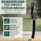 Crevice Cleaning Brush Set – 3Pcs Hard Bristle Cleaning Tools for Grout, Tile Floors, Gaps & Narrow Spaces – Small Grout Scrub Brush for Cleaning Bathroom, Shower, Window Tracks, Kitchen