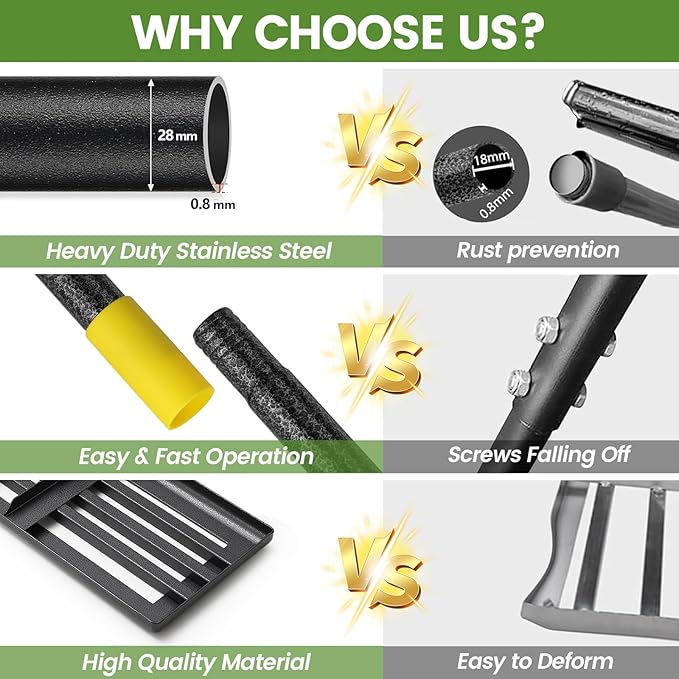 Lawn Leveling Rake, Heavy Duty 30"x10" Ground Leveler with 6FT Adjustable Handle for Yard Garden Lawn Leveling, Soil Sand Spreading Dirt Top Dressing