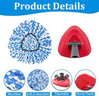 Mop Heads Replacements for O-Cedar RinseClean 2-Tank Spin Mop, Mop Replace Head for O Cedar, Spin Mop Heads for Ocedar Includes 3 Pack Mop Refills, 2 Upgrade Scrub Brush, 1 Mop Base for O-Cedar Mop