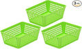 YBM HOME 3-Pack Small Plastic Storage Baskets for Home Junk Drawers and Office Desktop Drawers Organization - Functional Trays for Kitchen, Bedroom, and Bathroom, Green