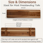 Acacia Wood Bathtub Tray Caddy for Freestanding Tub, 35 Inch Adjustable Bath Tray for Tub, Luxury Spa Bathroom Tray Organizer Table, Bath Tub Accessories for Women, Housewarming, Birthday Gifts