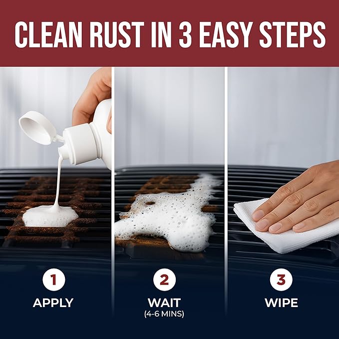 CLEAN MY STEEL Stainless Steel Rust Remover – NSF Approved Non-Toxic Rust Stain Remover Gel for Appliances, Sinks, Grills, Marine & Commercial Equipment (4 oz)