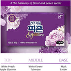 Pigeon Signature Dryer Sheets Laundry Fabric Softener, White Floral & Peach, Mystic Rain, Reduce Static Cling, Eliminate Strong Odor, Infused with Flower Essence, Safe for All, 130 Counts