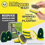 Smilyeez No-Plastic Heavy Duty Green Sponge Refill for Scotch-Brite's Dishwand Refill 10 Pack with Adapter…