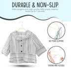 TechZoo 50 Premium Kids Velvet Hangers - 14" Non-Slip Clothes Hangers for Kids & Preteens - Ultra Slim, Space-Saving, Strong & Durable Hangers with 360° Swivel Hook - Ivory