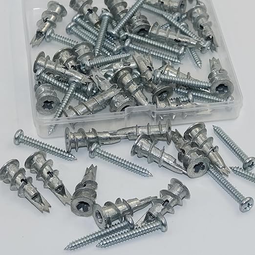 Self Drilling Drywall Anchors with Screws Kit Metal Wall Anchors for Drywall Dry Wall Anchors and Screws Kit 60Pcs Heavy Duty Sheetrock Anchors for Hanging Bathroom Kitchen Accessories