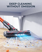 Cordless Vacuum Cleaner, 550W 45KPA Cordless Stick Vacuum Cleaner with 60Mins Rechargeable Battery, LED Touch Display, Handheld Vacuum Cleaners for Home/Pet Hair/Carpets/Floors